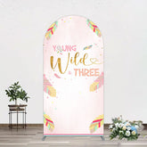 Lofaris Sweet Feather Young Wild Three Birthday Arch Backdrop